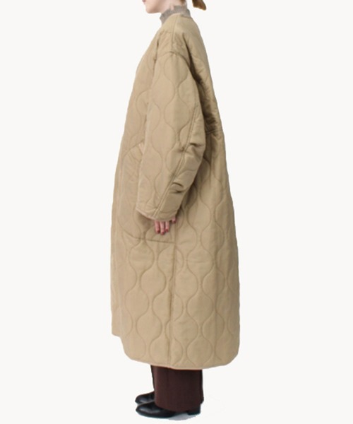 STYLEBLOCK（スタイルブロック）の「リップストップライナーキルトLコート（ブルゾン・レディース・ベージュ/ブラウン/カーキ/ブラック/ホワイト系その他・M）」の11枚目の写真