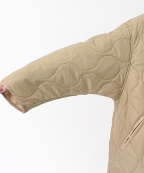 STYLEBLOCK（スタイルブロック）の「リップストップライナーキルトLコート（ブルゾン・レディース・ベージュ/ブラウン/カーキ/ブラック/ホワイト系その他・M）」の12枚目の写真
