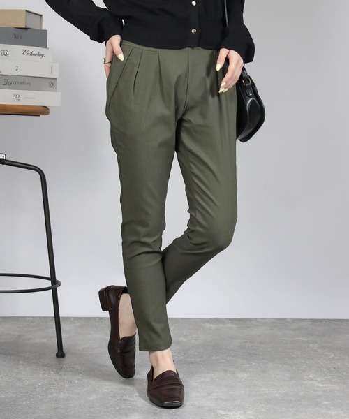 Social GIRL（ソーシャルガール）の「2タック 裏起毛 ストレッチ テーパードパンツ イージーパンツ（その他パンツ・レディース・ネイビー/オフホワイト/ベージュ/カーキ/ブラック/グレイッシュベージュ・L/LL/M）」の5枚目の写真