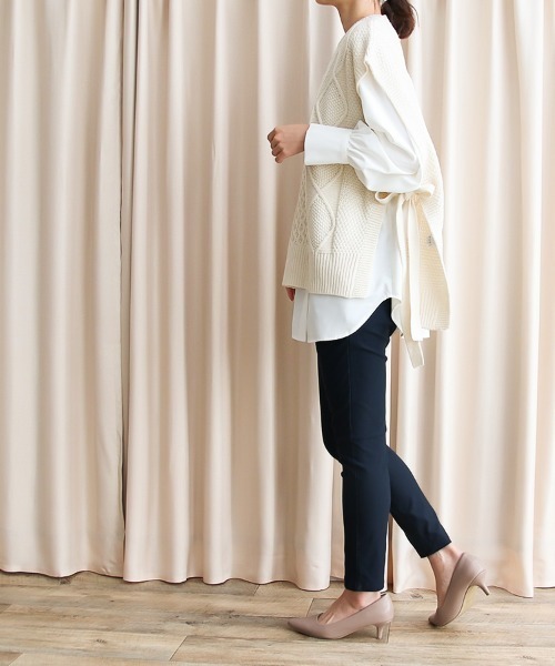 Social GIRL（ソーシャルガール）の「2タック 裏起毛 ストレッチ テーパードパンツ イージーパンツ（その他パンツ・レディース・ネイビー/オフホワイト/ベージュ/カーキ/ブラック/グレイッシュベージュ・L/LL/M）」の10枚目の写真