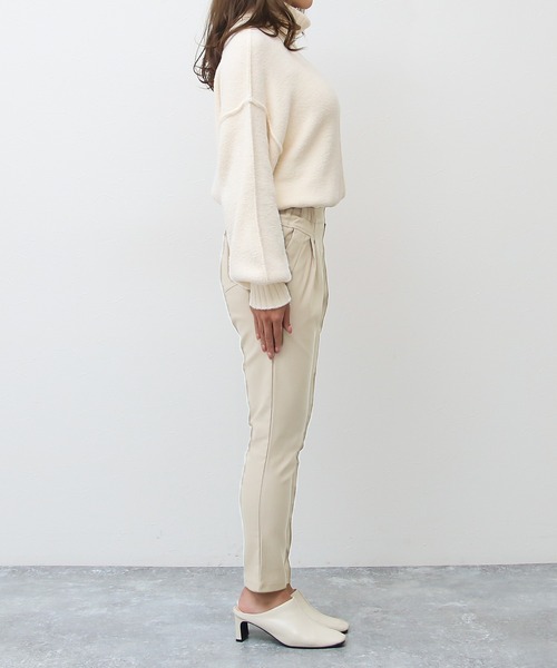 Social GIRL（ソーシャルガール）の「2タック 裏起毛 ストレッチ テーパードパンツ イージーパンツ（その他パンツ・レディース・ネイビー/オフホワイト/ベージュ/カーキ/ブラック/グレイッシュベージュ・L/LL/M）」の21枚目の写真