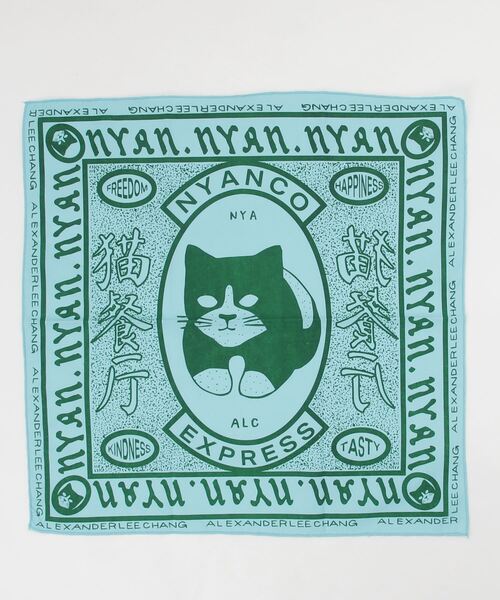 AlexanderLeeChang（アレキサンダーリーチャン）の「NYANCO EXP BANDANA（バンダナ/スカーフ・メンズ・ベージュ/オレンジ/ブルー・ONESIZE）」の2枚目の写真