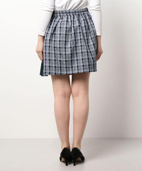 axes femme POETIQUE（アクシーズファムポエティック）の「ベルトデザインバイカラーＳＫ（スカート・レディース・ブラウン/チャコール/ネイビー・MEDIUM）」の5枚目の写真
