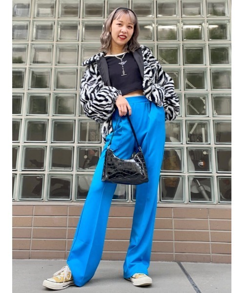 WC(ダブル シー)の「カラーイージーパンツ(スラックス・レディース・ピンク/オレンジ/ブルー/グリーン・FREE)」の9枚目の写真