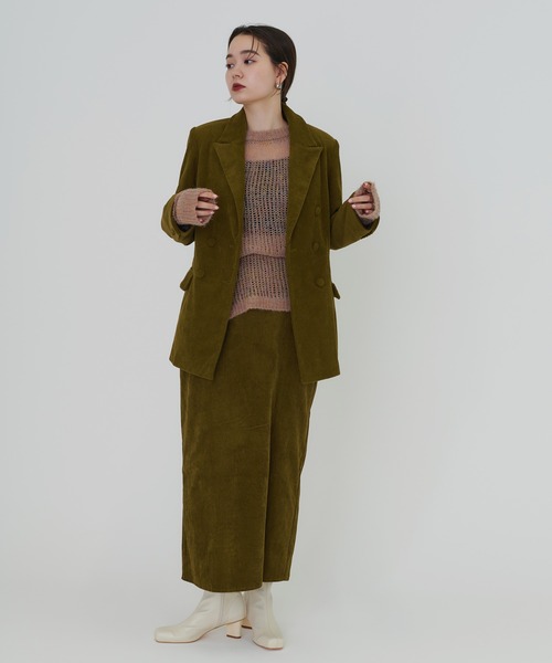 TINA:JOJUN(ティーナジョジュン)の「コーデュロイ ジャケット TINA:JOJUN(テーラードジャケット・レディース・カーキ/アイボリー・M)」の15枚目の写真