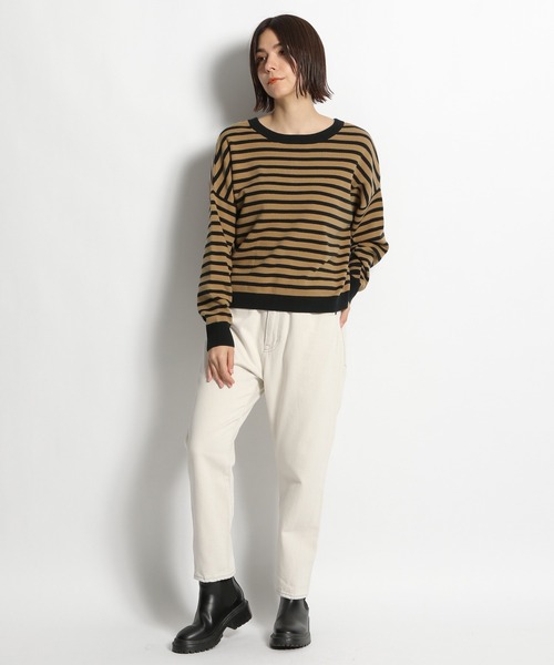 niko and...(ニコアンド)の「洗える2WAYネックデザインプルオーバー(ニット/セーター・レディース・ライトグレー/ブラック/ネイビー/ブラウン・MEDIUM/LARGE)」の5枚目の写真