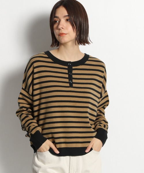 niko and...(ニコアンド)の「洗える2WAYネックデザインプルオーバー(ニット/セーター・レディース・ライトグレー/ブラック/ネイビー/ブラウン・MEDIUM/LARGE)」の7枚目の写真