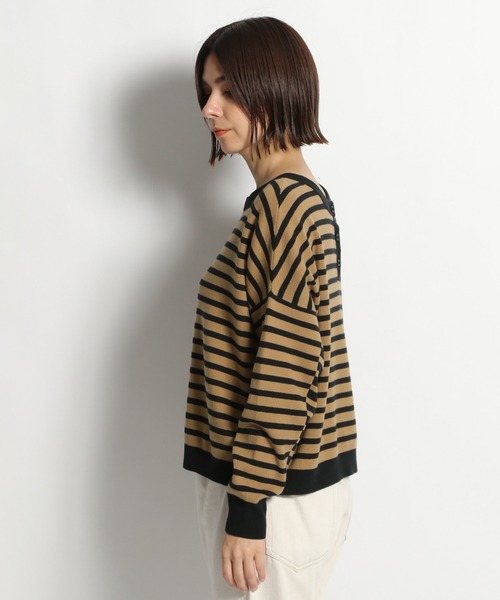 niko and...(ニコアンド)の「洗える2WAYネックデザインプルオーバー(ニット/セーター・レディース・ライトグレー/ブラック/ネイビー/ブラウン・MEDIUM/LARGE)」の9枚目の写真