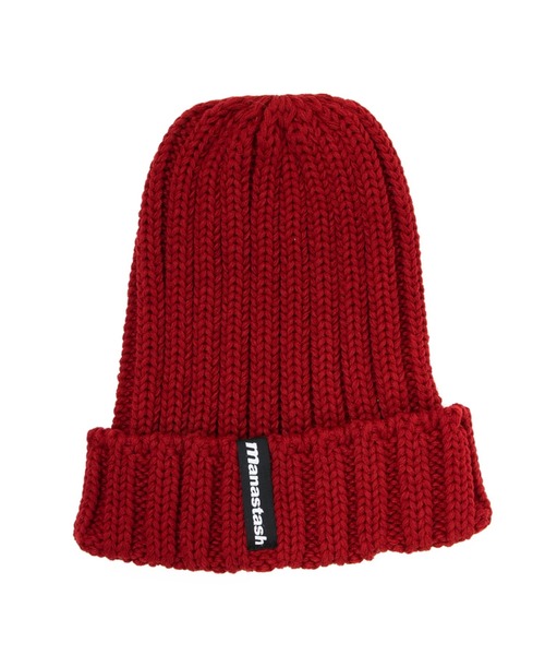 MANASTASH(マナスタッシュ)の「MANASTASH/マナスタッシュ 90S LOGO BEANIE 2(ニットキャップ/ビーニー・メンズ・ダークグレー/ライトベージュ/ブラック/オリーブ/インディゴブルー/レッド系その他・FREE)」の1枚目の写真