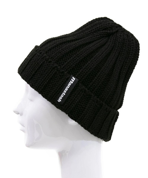 MANASTASH(マナスタッシュ)の「MANASTASH/マナスタッシュ 90S LOGO BEANIE 2(ニットキャップ/ビーニー・メンズ・ダークグレー/ライトベージュ/ブラック/オリーブ/インディゴブルー/レッド系その他・FREE)」の2枚目の写真