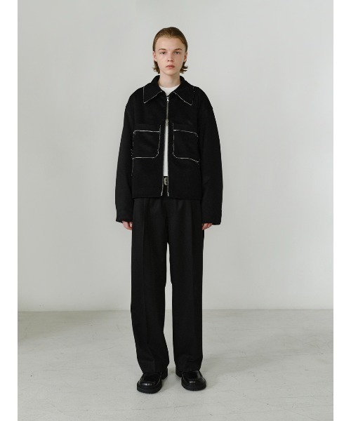IEY(アイイーワイ)の「【IEY】【2021AW】CUTTING WOOL SHORT JUMPER IYJPBD001(ブルゾン・メンズ・ブラック/ダークグレー・M/L)」の3枚目の写真