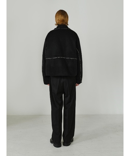 IEY(アイイーワイ)の「【IEY】【2021AW】CUTTING WOOL SHORT JUMPER IYJPBD001(ブルゾン・メンズ・ブラック/ダークグレー・M/L)」の5枚目の写真