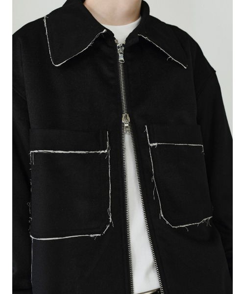 IEY(アイイーワイ)の「【IEY】【2021AW】CUTTING WOOL SHORT JUMPER IYJPBD001(ブルゾン・メンズ・ブラック/ダークグレー・M/L)」の9枚目の写真
