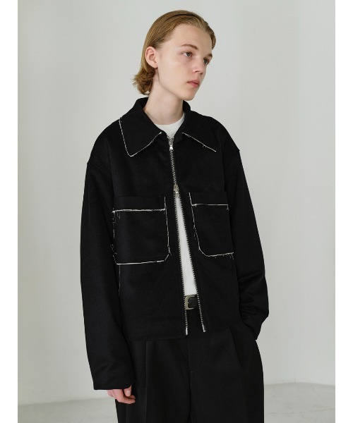 IEY(アイイーワイ)の「【IEY】【2021AW】CUTTING WOOL SHORT JUMPER IYJPBD001(ブルゾン・メンズ・ブラック/ダークグレー・M/L)」の10枚目の写真