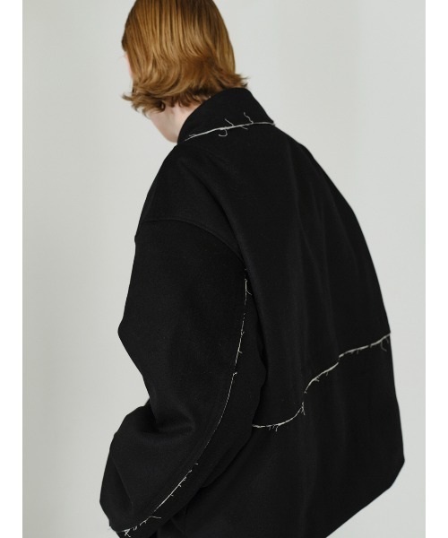 IEY(アイイーワイ)の「【IEY】【2021AW】CUTTING WOOL SHORT JUMPER IYJPBD001(ブルゾン・メンズ・ブラック/ダークグレー・M/L)」の11枚目の写真