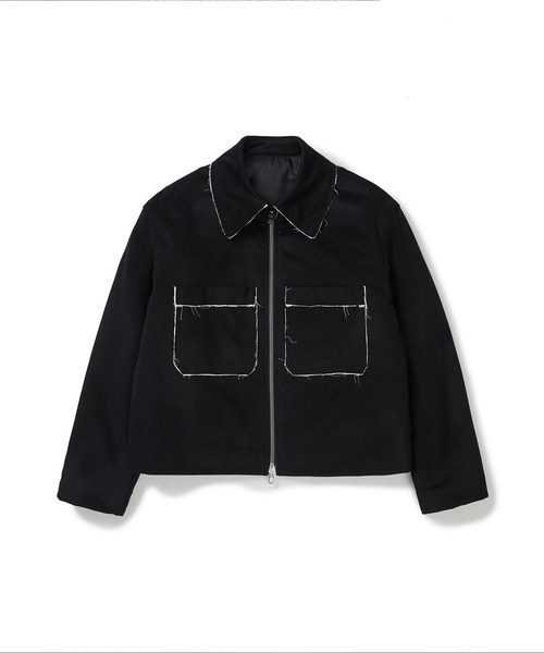 IEY(アイイーワイ)の「【IEY】【2021AW】CUTTING WOOL SHORT JUMPER IYJPBD001(ブルゾン・メンズ・ブラック/ダークグレー・M/L)」の13枚目の写真