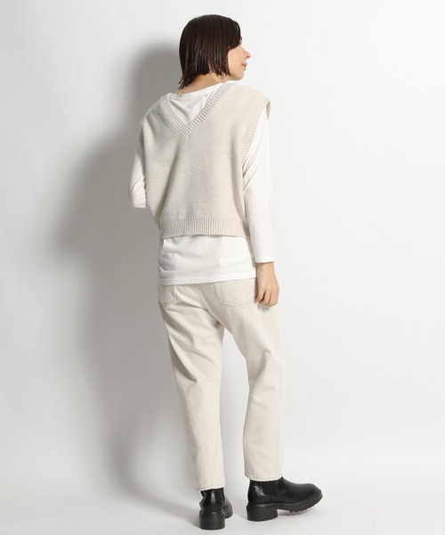 niko and...（ニコアンド）の「2WAYクロシェニットベスト（ベスト・レディース・オフホワイト/ベージュ/カーキ/ブラック・FREE）」の10枚目の写真