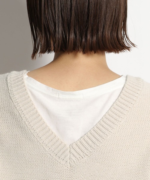 niko and...（ニコアンド）の「2WAYクロシェニットベスト（ベスト・レディース・オフホワイト/ベージュ/カーキ/ブラック・FREE）」の15枚目の写真