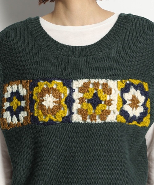 niko and...（ニコアンド）の「2WAYクロシェニットベスト（ベスト・レディース・オフホワイト/ベージュ/カーキ/ブラック・FREE）」の20枚目の写真