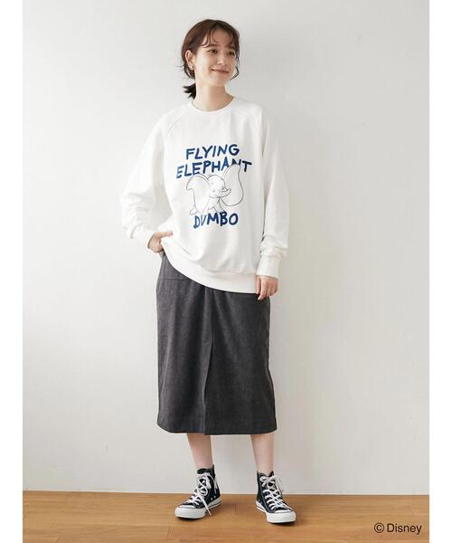 Green Parks(グリーンパークス)の「Dumbo/裏毛プルオーバー*(スウェット・レディース・ホワイト/グリーン・FREE)」の5枚目の写真