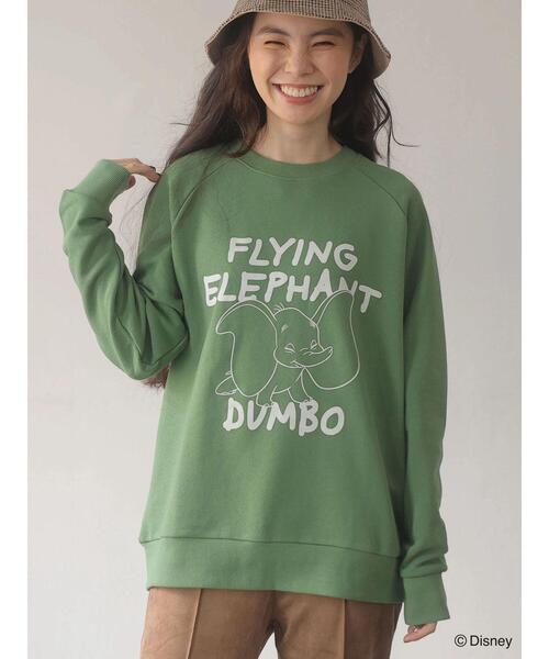 Green Parks(グリーンパークス)の「Dumbo/裏毛プルオーバー*(スウェット・レディース・ホワイト/グリーン・FREE)」の2枚目の写真