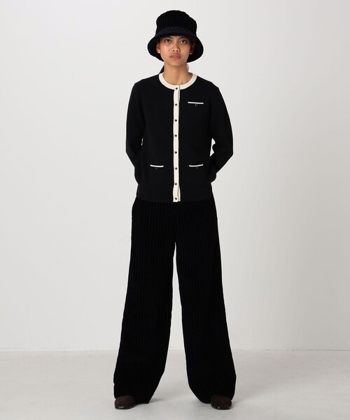 caban(キャバン)の「コットンカシミヤ クルーネックバイカラーカーディガン(ニット/セーター・レディース・ブラック系その他/ベージュ系その他/グレー系その他2・FREE)」の11枚目の写真