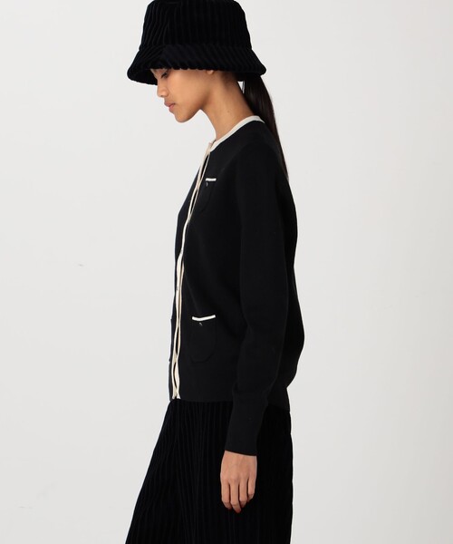 caban(キャバン)の「コットンカシミヤ クルーネックバイカラーカーディガン(ニット/セーター・レディース・ブラック系その他/ベージュ系その他/グレー系その他2・FREE)」の9枚目の写真