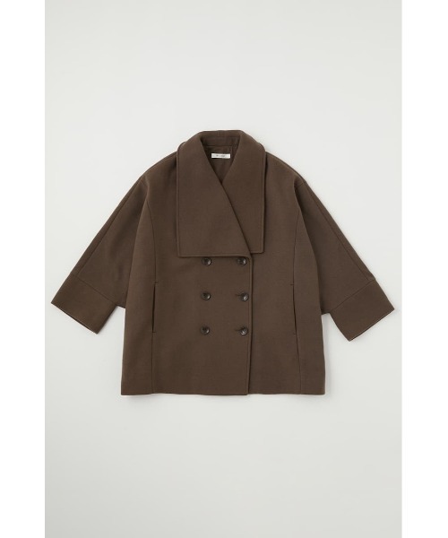 MOUSSY（マウジー）の「BIG COLLAR PONCHO コート（ポンチョ・レディース・カーキ/ブラック/グレー・2/1）」の14枚目の写真