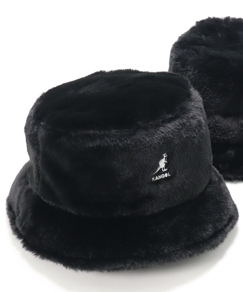 KANGOL（カンゴール）の「カンゴール バケットハット フェイクファー KANGOL ONSPOTZ別注（ハット・メンズ・ブラック/ブラック系その他・S/L/XL/M）」の2枚目の写真