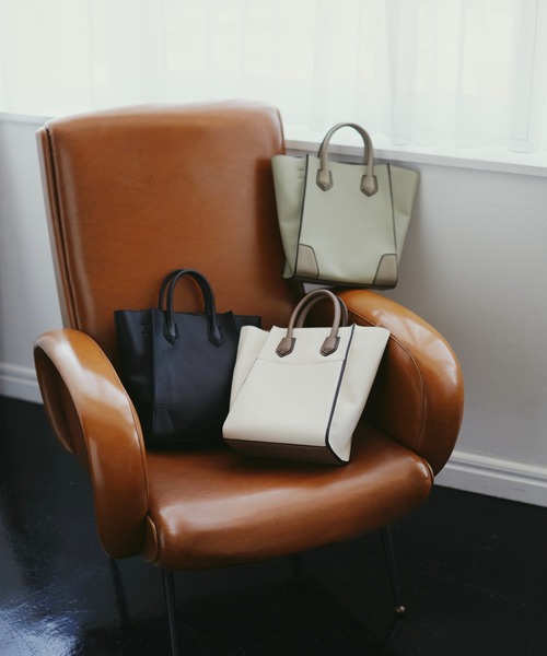 N.（N. Natural Beauty Basic）（エヌエヌナチュラルビューティーベーシック）の「◆スクエアコンビトートバッグ（トートバッグ・レディース・ベージュ/ライトグリーン/ブラック・ﾌﾘ-）」の20枚目の写真