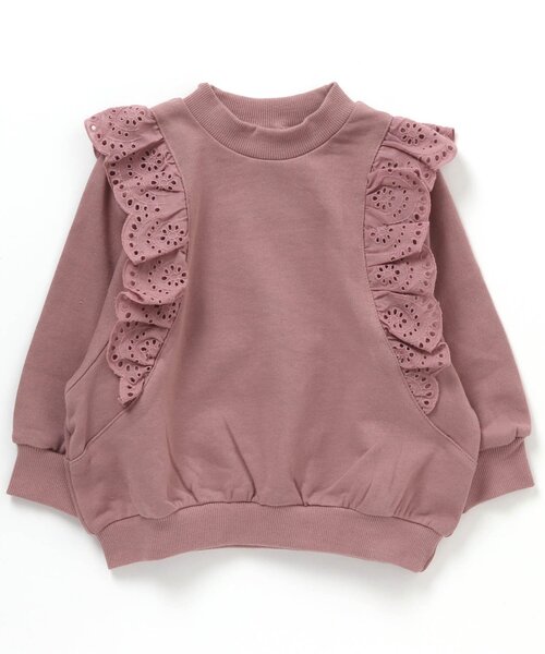 apres les cours（アプレレクール）の「レースフリルトレーナー（スウェット・キッズ・ミント/イエロー/レンガ/ベージュ/ブルー/ピンク・140/90/110/130/100/80/120）」の5枚目の写真