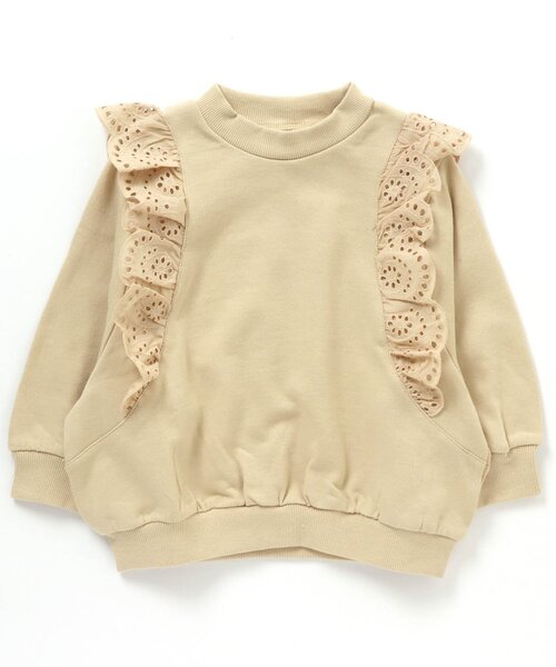 apres les cours（アプレレクール）の「レースフリルトレーナー（スウェット・キッズ・ミント/イエロー/レンガ/ベージュ/ブルー/ピンク・140/90/110/130/100/80/120）」の4枚目の写真
