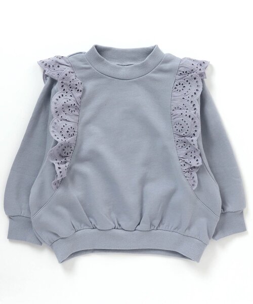 apres les cours（アプレレクール）の「レースフリルトレーナー（スウェット・キッズ・ミント/イエロー/レンガ/ベージュ/ブルー/ピンク・140/90/110/130/100/80/120）」の3枚目の写真