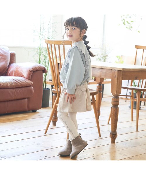 apres les cours（アプレレクール）の「レースフリルトレーナー（スウェット・キッズ・ミント/イエロー/レンガ/ベージュ/ブルー/ピンク・140/90/110/130/100/80/120）」の8枚目の写真