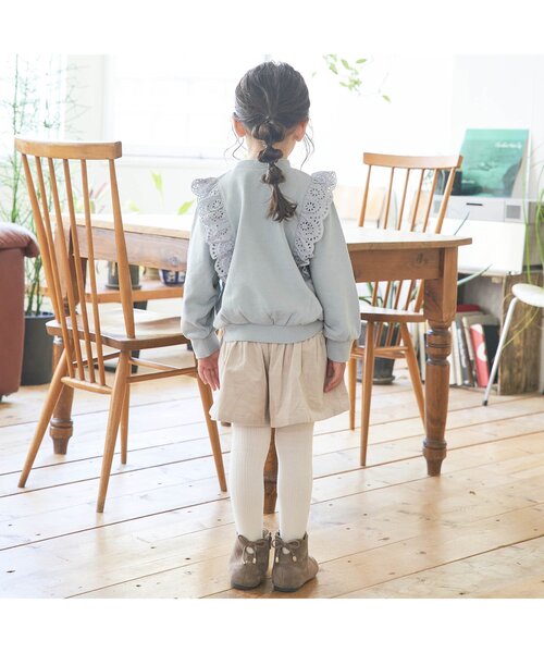 apres les cours（アプレレクール）の「レースフリルトレーナー（スウェット・キッズ・ミント/イエロー/レンガ/ベージュ/ブルー/ピンク・140/90/110/130/100/80/120）」の9枚目の写真