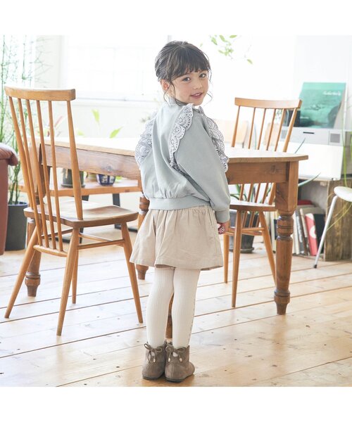 apres les cours（アプレレクール）の「レースフリルトレーナー（スウェット・キッズ・ミント/イエロー/レンガ/ベージュ/ブルー/ピンク・140/90/110/130/100/80/120）」の10枚目の写真