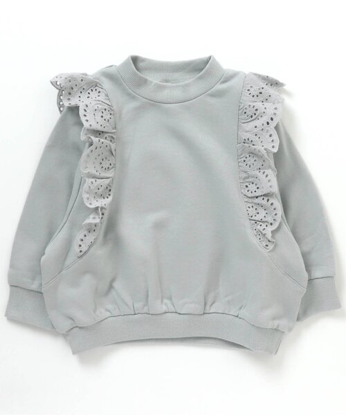 apres les cours（アプレレクール）の「レースフリルトレーナー（スウェット・キッズ・ミント/イエロー/レンガ/ベージュ/ブルー/ピンク・140/90/110/130/100/80/120）」の12枚目の写真