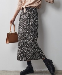 CHIC STYLE | 大きいサイズ レオパードジャガードタイトロングスカート シックスタイル(スカート)