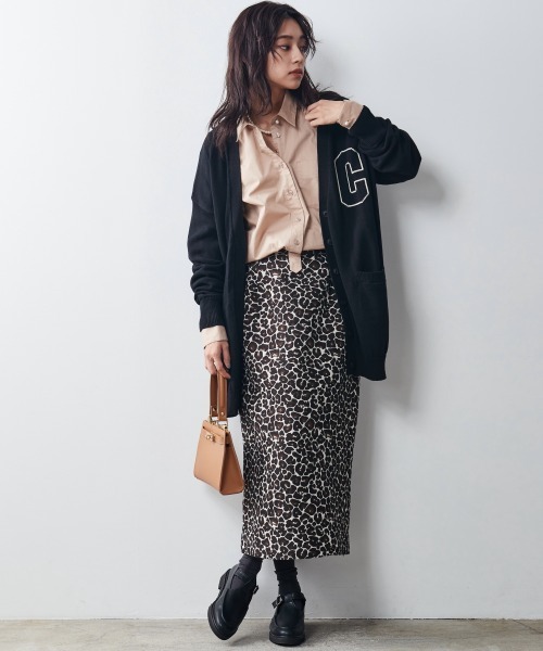 CHIC STYLE(シックスタイル)の「<大きいサイズ>レオパードジャガードタイトロングスカート シックスタイル(スカート・レディース・ブラウン系/ブラック系・5/7/2/4/3/6/1)」の12枚目の写真