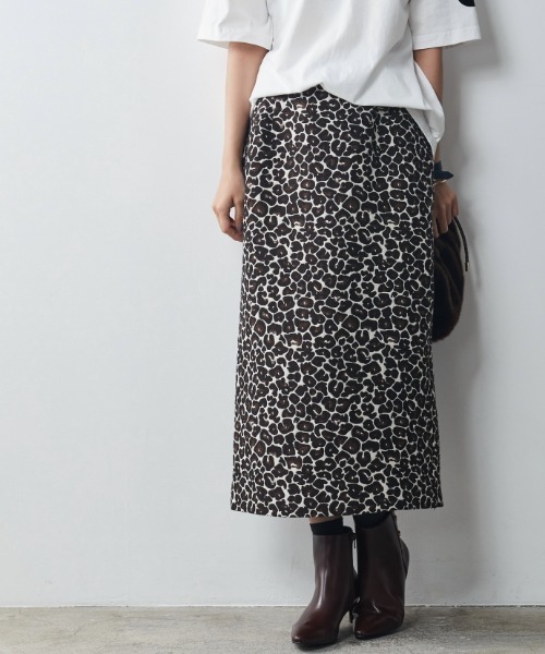 レオパードジャガードタイトスカート AZUL BY MOUSSY | レオパードジャガードタイトスカート