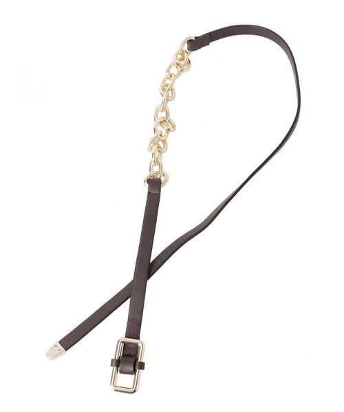 MERCURYDUO（マーキュリーデュオ）の「チェーン×フェイクレザーベルト（ベルト・レディース・ブラウン・FREE）」の4枚目の写真