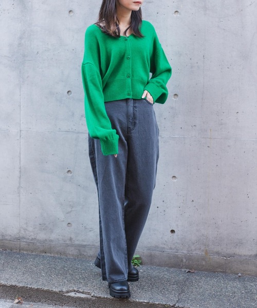 WEGO（ウィゴー）の「WEGO/ウエストフィットワイドストレートラインパンツ（デニムパンツ・レディース・インディゴブルー/ブラック系その他・MEDIUM/SMALL/LARGE）」の7枚目の写真