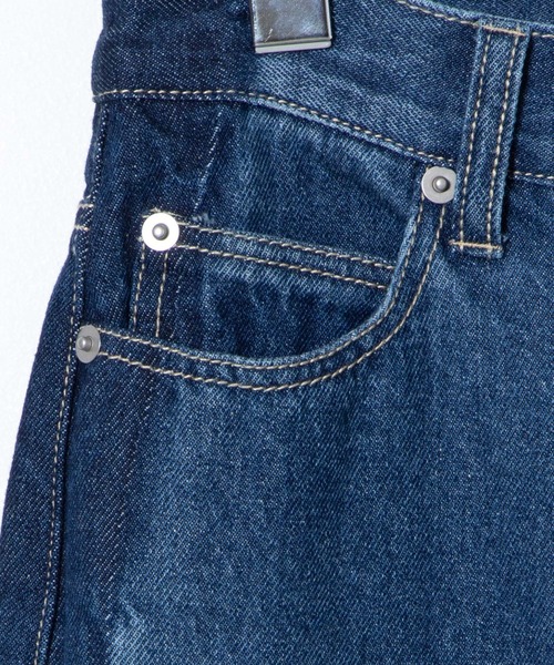 WEGO（ウィゴー）の「WEGO/ウエストフィットワイドストレートラインパンツ（デニムパンツ・レディース・インディゴブルー/ブラック系その他・MEDIUM/SMALL/LARGE）」の21枚目の写真