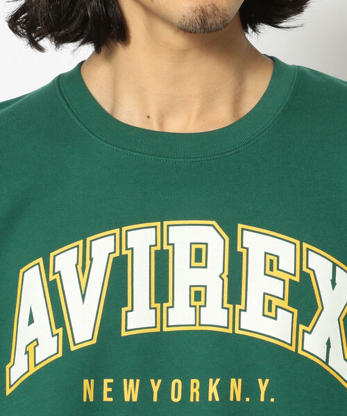 AVIREX（アヴィレックス）の「【直営店限定】ニューヨーク カレッジ ロゴ スウェット / NEWYORK COLLEGE LOGO SWEAT / アヴィレックス / AVIREX（スウェット・メンズ・グリーン/パープル/チャコールグレー・MEDIUM/LARGE/X-LARGE）」の6枚目の写真