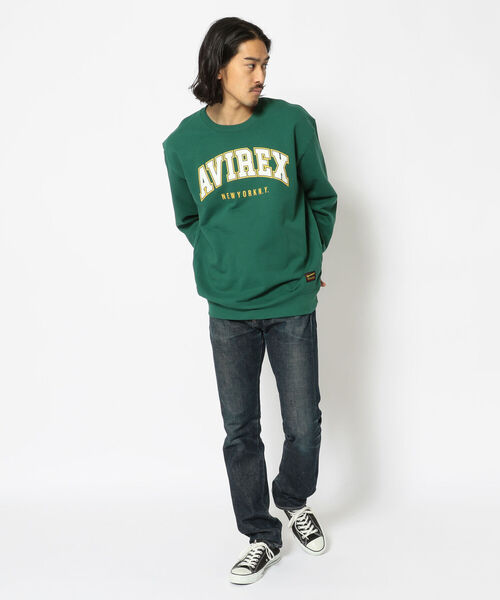 AVIREX（アヴィレックス）の「【直営店限定】ニューヨーク カレッジ ロゴ スウェット / NEWYORK COLLEGE LOGO SWEAT / アヴィレックス / AVIREX（スウェット・メンズ・グリーン/パープル/チャコールグレー・MEDIUM/LARGE/X-LARGE）」の11枚目の写真