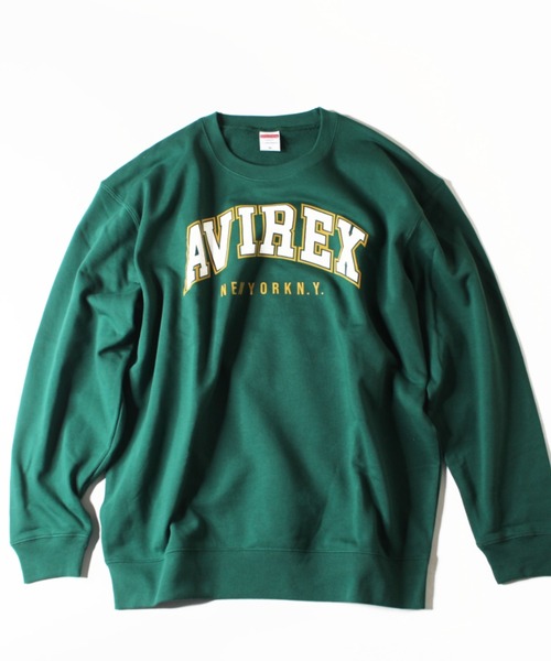 AVIREX（アヴィレックス）の「【直営店限定】ニューヨーク カレッジ ロゴ スウェット / NEWYORK COLLEGE LOGO SWEAT / アヴィレックス / AVIREX（スウェット・メンズ・グリーン/パープル/チャコールグレー・MEDIUM/LARGE/X-LARGE）」の3枚目の写真
