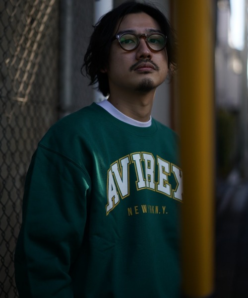 AVIREX（アヴィレックス）の「【直営店限定】ニューヨーク カレッジ ロゴ スウェット / NEWYORK COLLEGE LOGO SWEAT / アヴィレックス / AVIREX（スウェット・メンズ・グリーン/パープル/チャコールグレー・MEDIUM/LARGE/X-LARGE）」の12枚目の写真