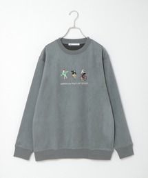 フェイクスウェード刺繍プルオーバー