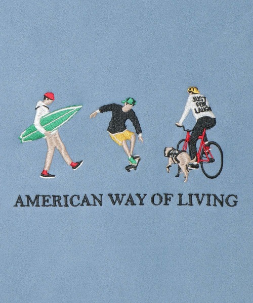 ikka（イッカ）の「フェイクスウェード刺繍プルオーバー（スウェット・メンズ・チャコールグレー/ライトグレー/オリーブ/ピンク/ブルー・S/M/L/XL）」の13枚目の写真