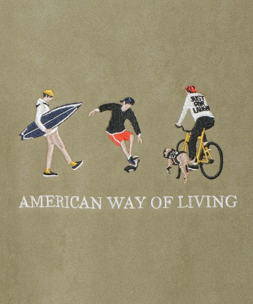 ikka（イッカ）の「フェイクスウェード刺繍プルオーバー（スウェット・メンズ・チャコールグレー/ライトグレー/オリーブ/ピンク/ブルー・S/M/L/XL）」の20枚目の写真